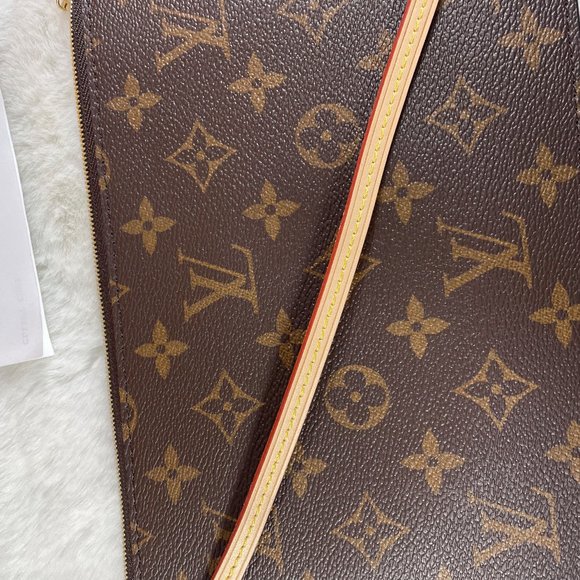 Louis Vuitton NWT New Neverfull Wristlet Clutch Brown Monogram Canvas LV - Picture 8 of 11